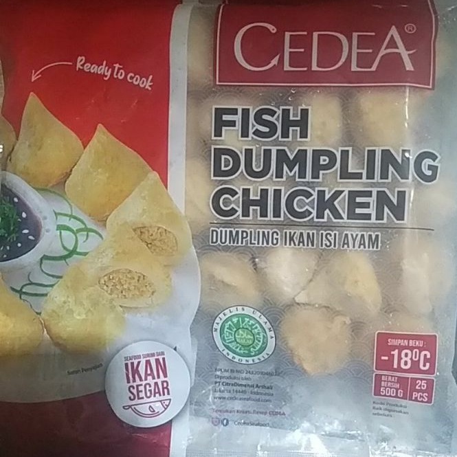 

CEDEA FISH DUMPLINg chicken 500gr isi 25pcs 2 rasa