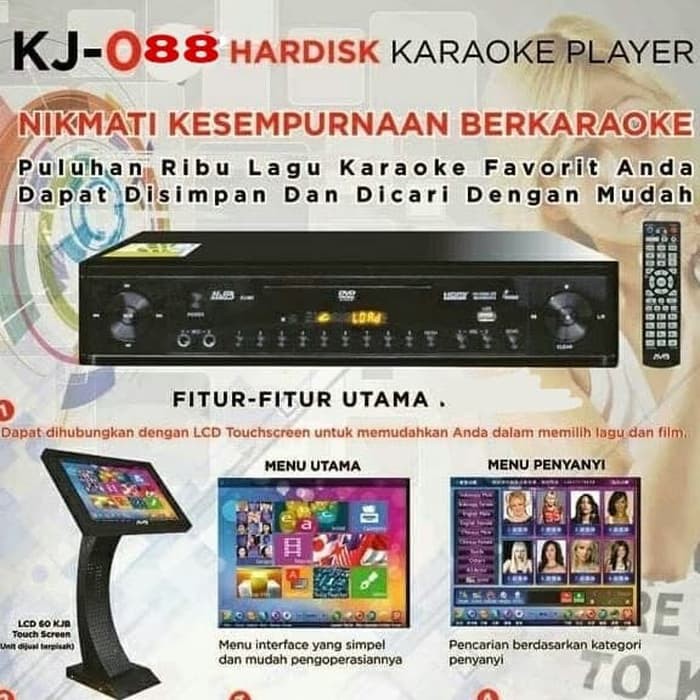 DVD Super karaoke KJB KJ-088 plus touch screen dan stand