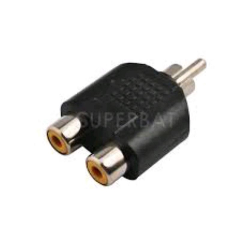 Grosir Jack T Rca / Y RCA 2soket RCA  to 1RCA  / Cabang audio 1 keluar 2 Kwalitas Bagus