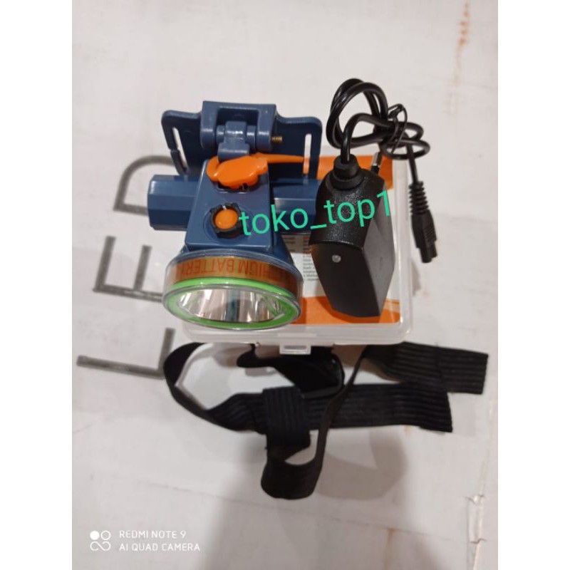 senter kepala super terang 20w 728 emico/putih /headlamp /senter kepala selam