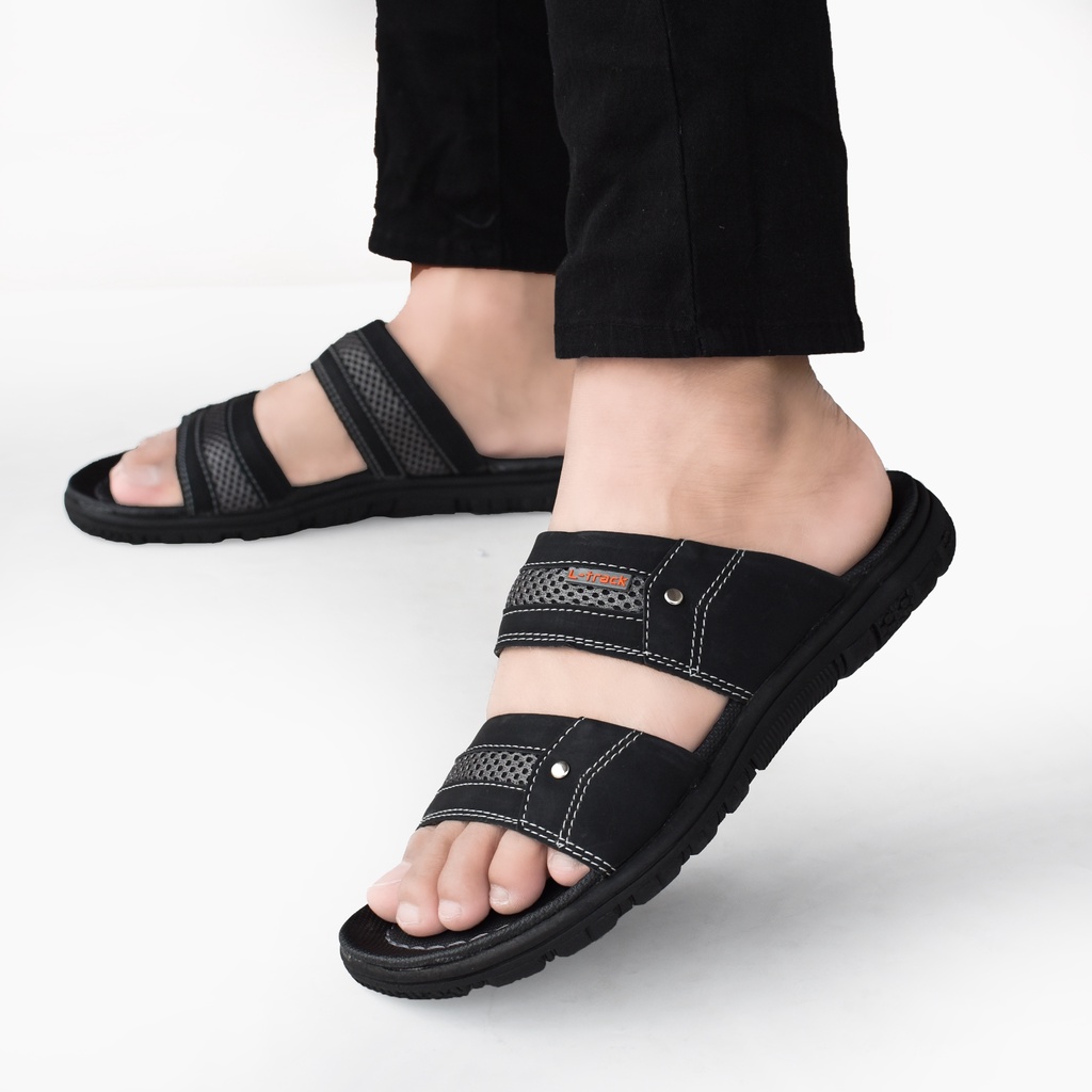 Sandal kulit davis 11 pria dewasa model slop nyaman dan milenial Upper kulit sendal lebaran selop terbaru keren slide terlaris ringan