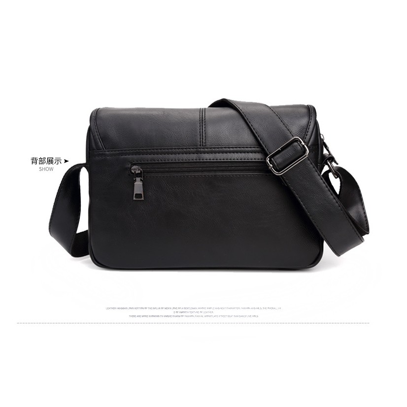 Tas Selempang Kulit Pria (ECLIPSE) - Hitam