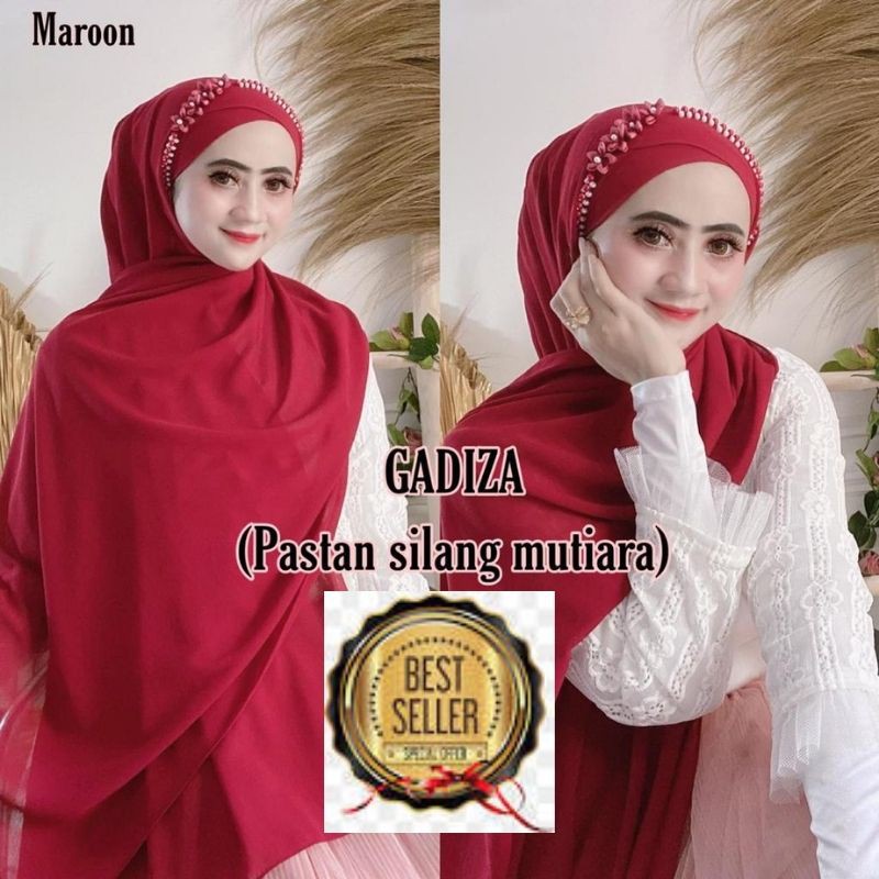 Jilbab Pasmina Instan PASTAN SILANG MUTIARA Ceruty Premium Babydoll