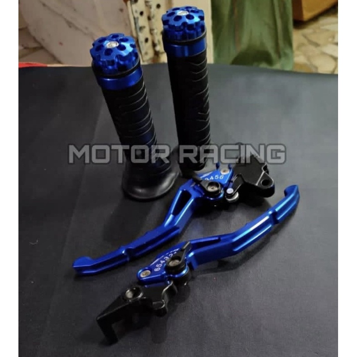 1 PAKET Handle Rem NMax N Max 2015 2016 2017 2018 2019 2020 Yamaha Handle Variasi handle+grip CNC BIRU