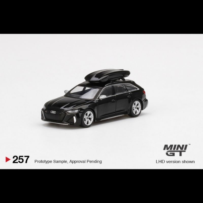 Mini GT MiniGT 257 Audi RS 6 Avant Mythos Black Metallic with Roof Box