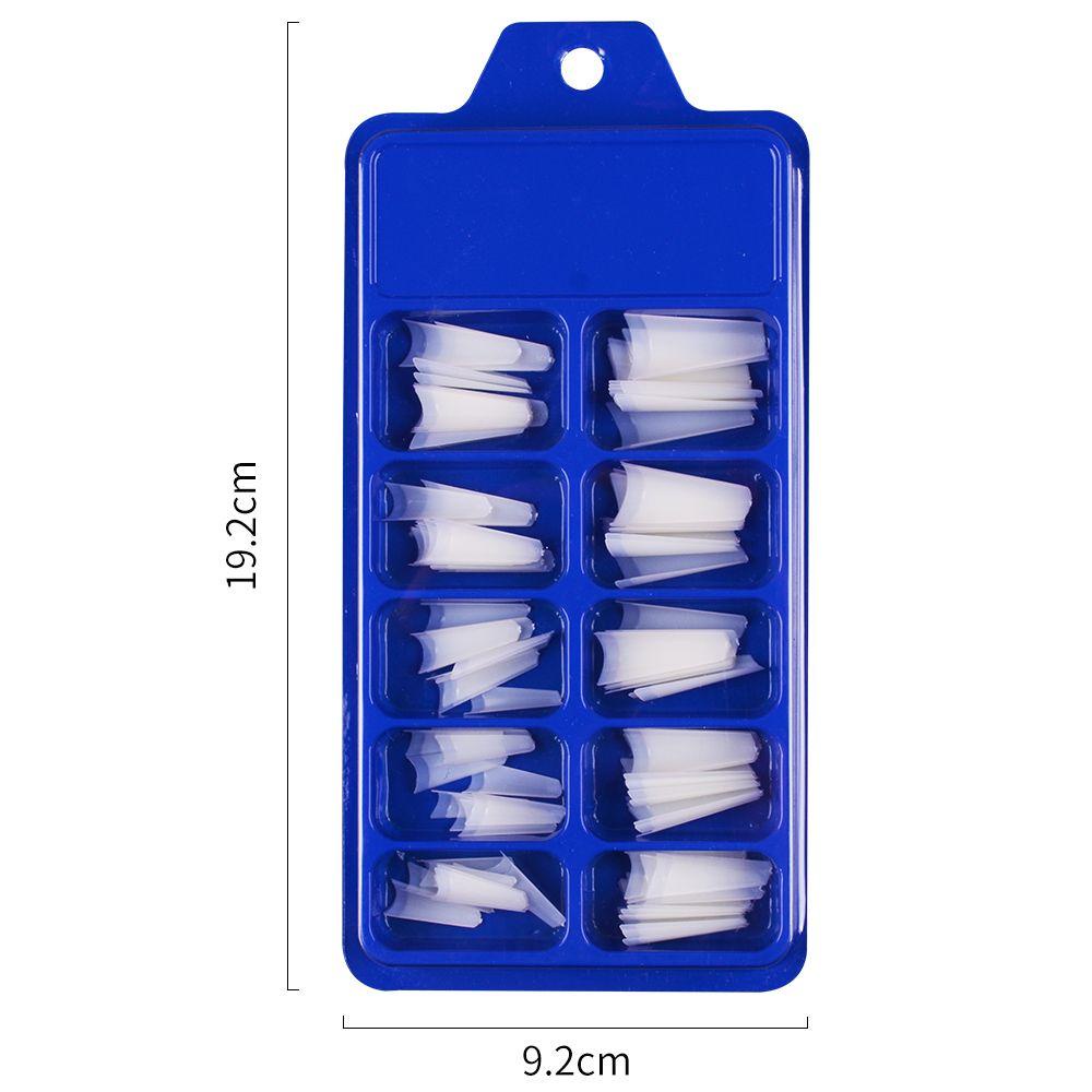AUGUSTINA Agustinina Kuku Palsu Transparan DIY Ekstensi Cepat Setengah Penutup Manicure Acrylic Nail Art Tips