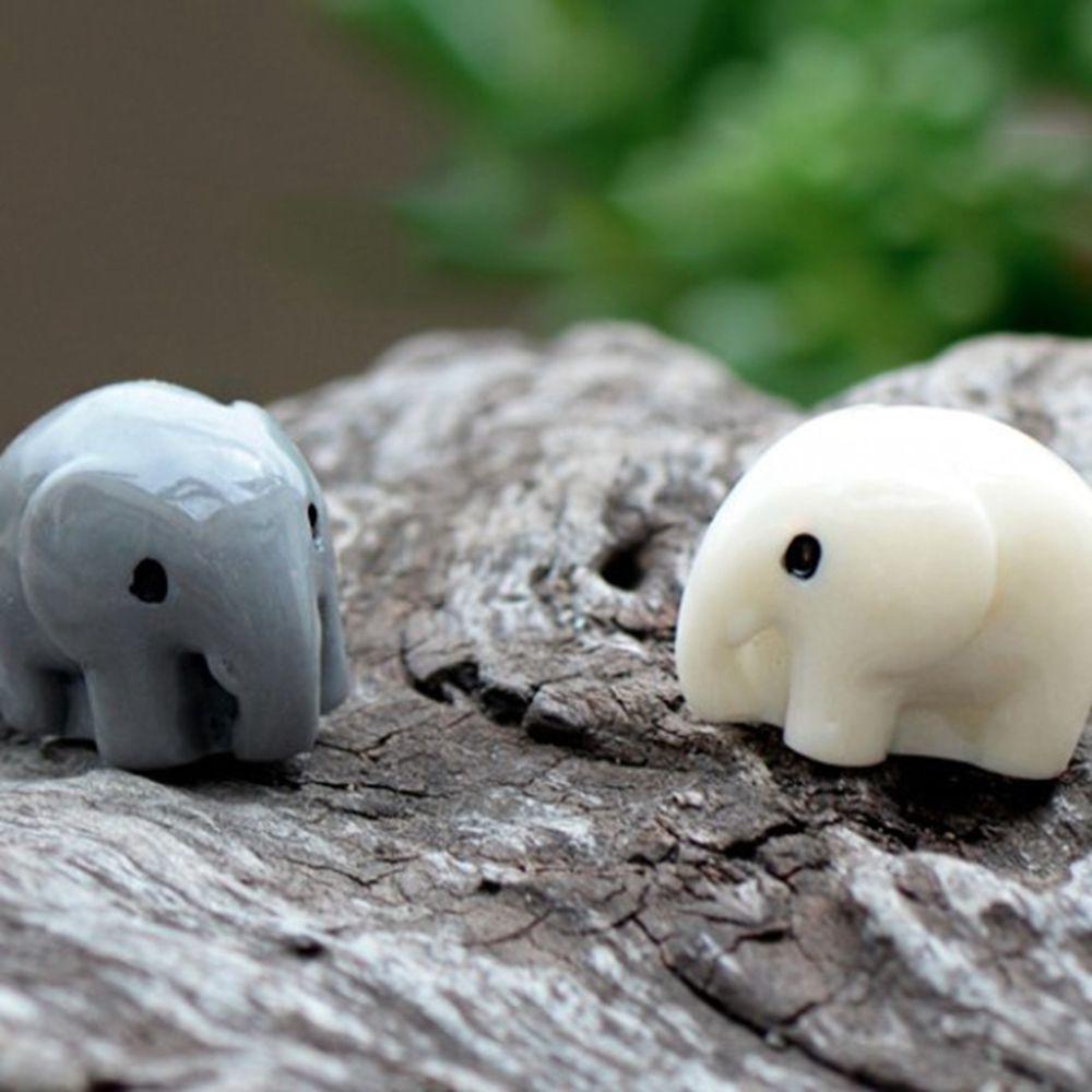 Patung Gajah Agustina Kerajinan Resin2 /10/20Buah Kamar Rumah Model Hewan Ornamen Kaca Rumah Boneka Peri Dekorasi Taman