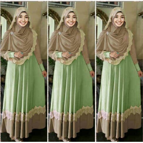 SPESIAL ATASAN PAKAIAN WANITA MUSLIM GAUN SETELAN maxi kharisma hijau mint baju muslim terbaru ISLAM