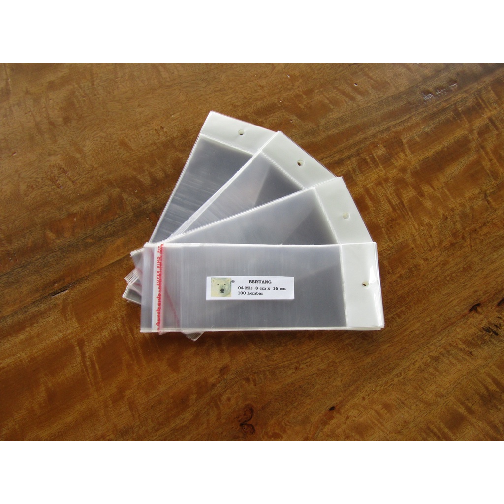 PLASTIK OPP BERUANG 8 X 16 TEBAL 33 MIC PLONG / AKSESORIS ISI 100LB