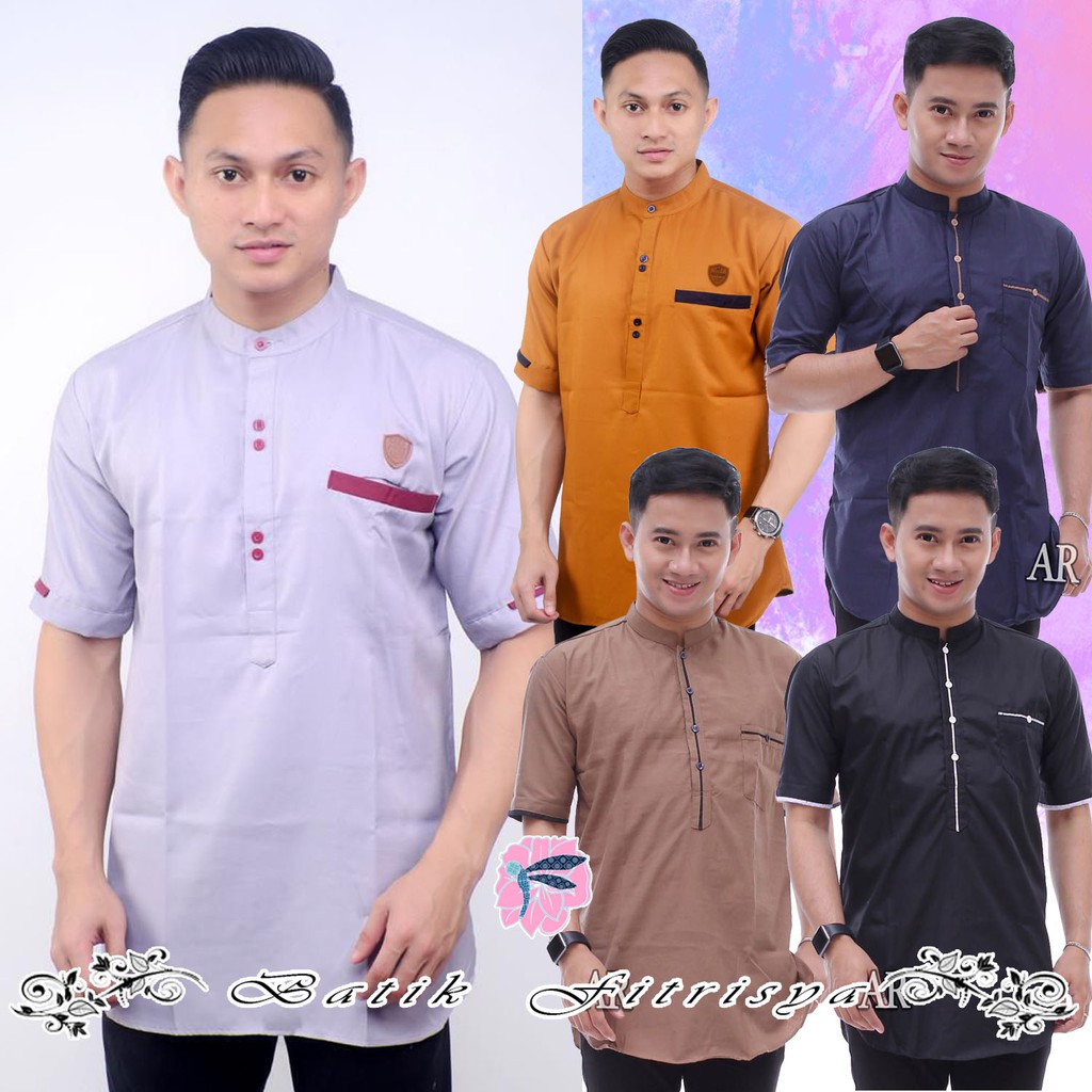 KOKO KURTA BAHAN TOYOBO UKURAN M L XL LENGAN PENDEK WARNA KUNING MUSTARD COKLAT MILO MARUN