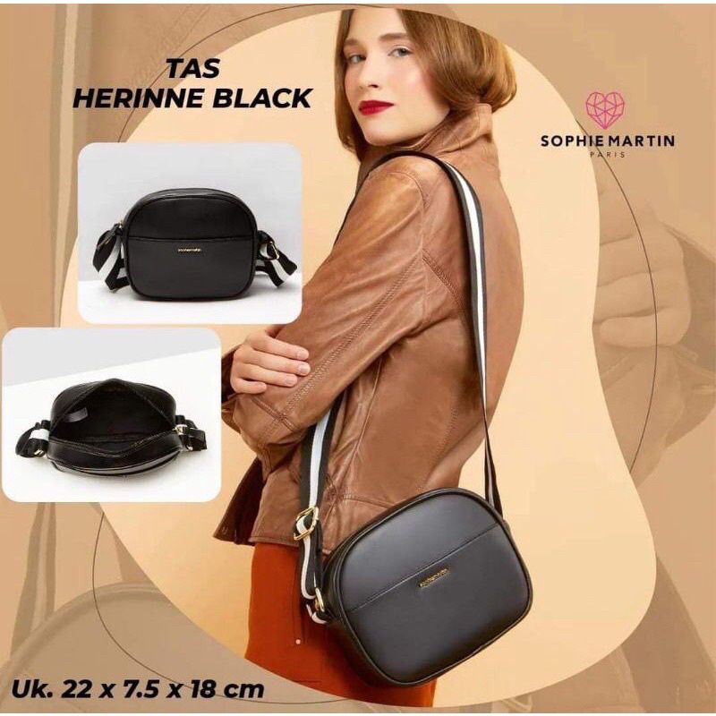 Tas selempang wanita Sophie Martin Paris Herinne Black