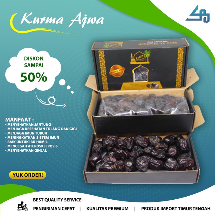 

Kurma Ajwa Nabi Asli Madinah Kualitas Premium Grade A 500 gram