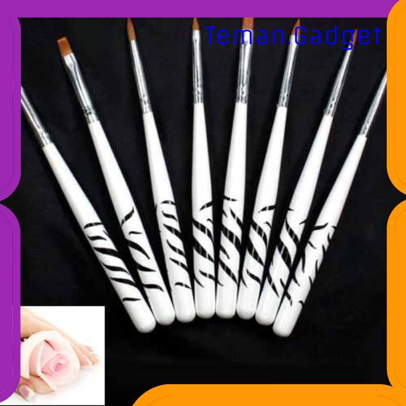 TG-FE110 BRUSH KUTEK KUKU ZEBRA NAIL ART 8PCS