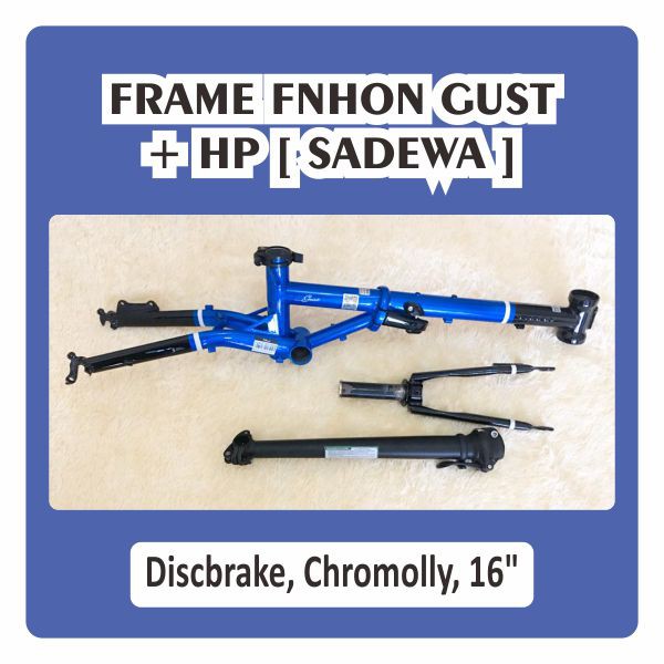 Frame &amp; HP Fnhon Gust Wayang Sadewa Discbrake Biru Hitam Disc brake Db 16 inch Handlepost Limited