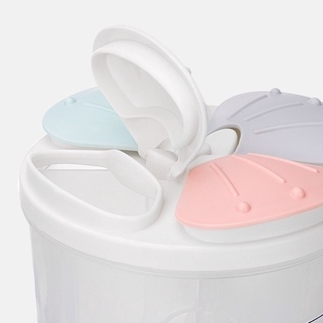 Retaily HL0225 Toples Plastik Transparan 4 Slot Empat Sekat 2000 ML Tempat Penyimpanan Makanan Kering Dapur