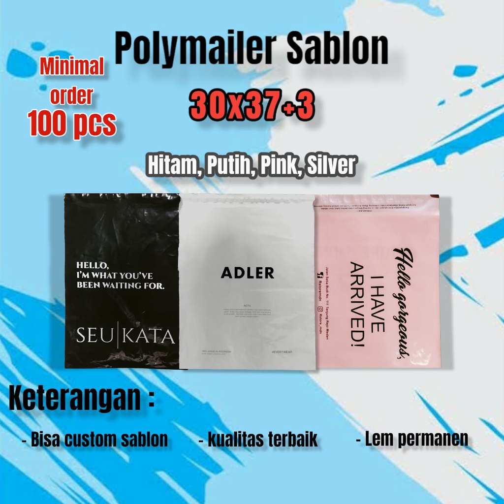 

[Harga per pcs/lembar] 30x40 Sablon Plastik Amplop Polymailer Sablon Custom Kantong Plastik Polymailer Amplop Packing Olshop Plastik Packing Polymailer Plastik Packing Olshop Murah Praktis