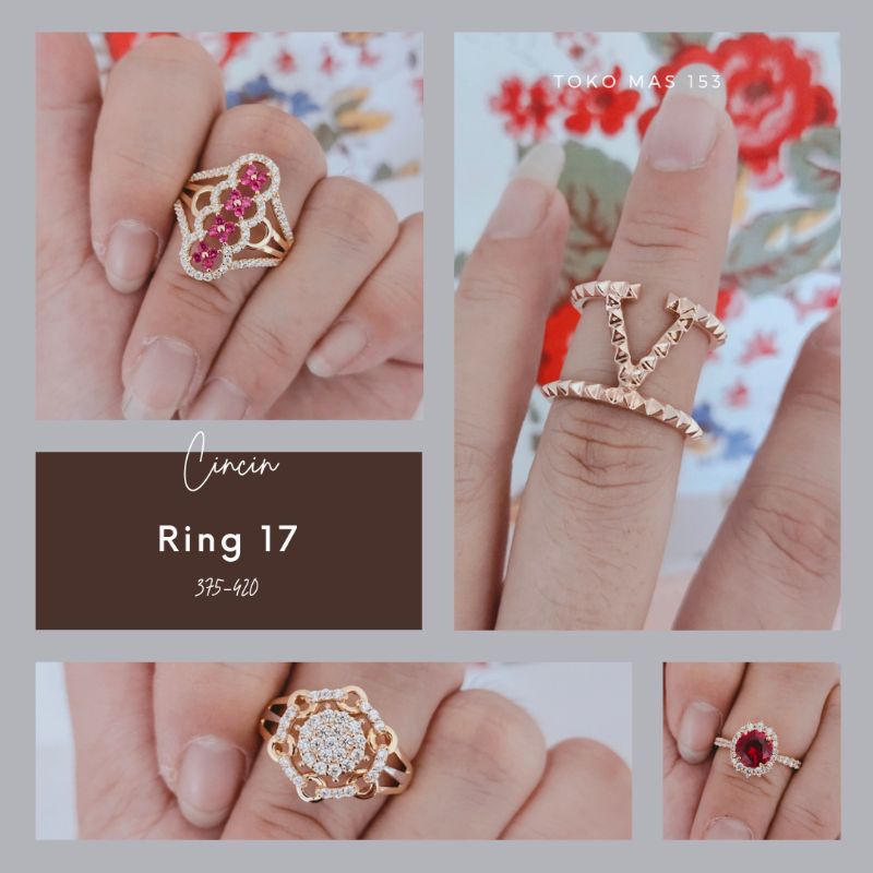 WAJIB TANYA STOK Realpic Cincin Emas Asli Kadar 375 - 420 | Ring 17 | Part 1