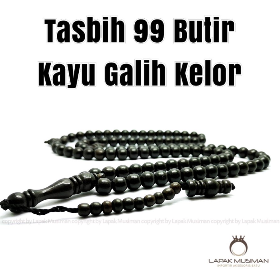 [Bayar di Tempat] Tasbih Kayu Galih Kelor Hitam Asli Alam Tasbih Kayu 99 Butir