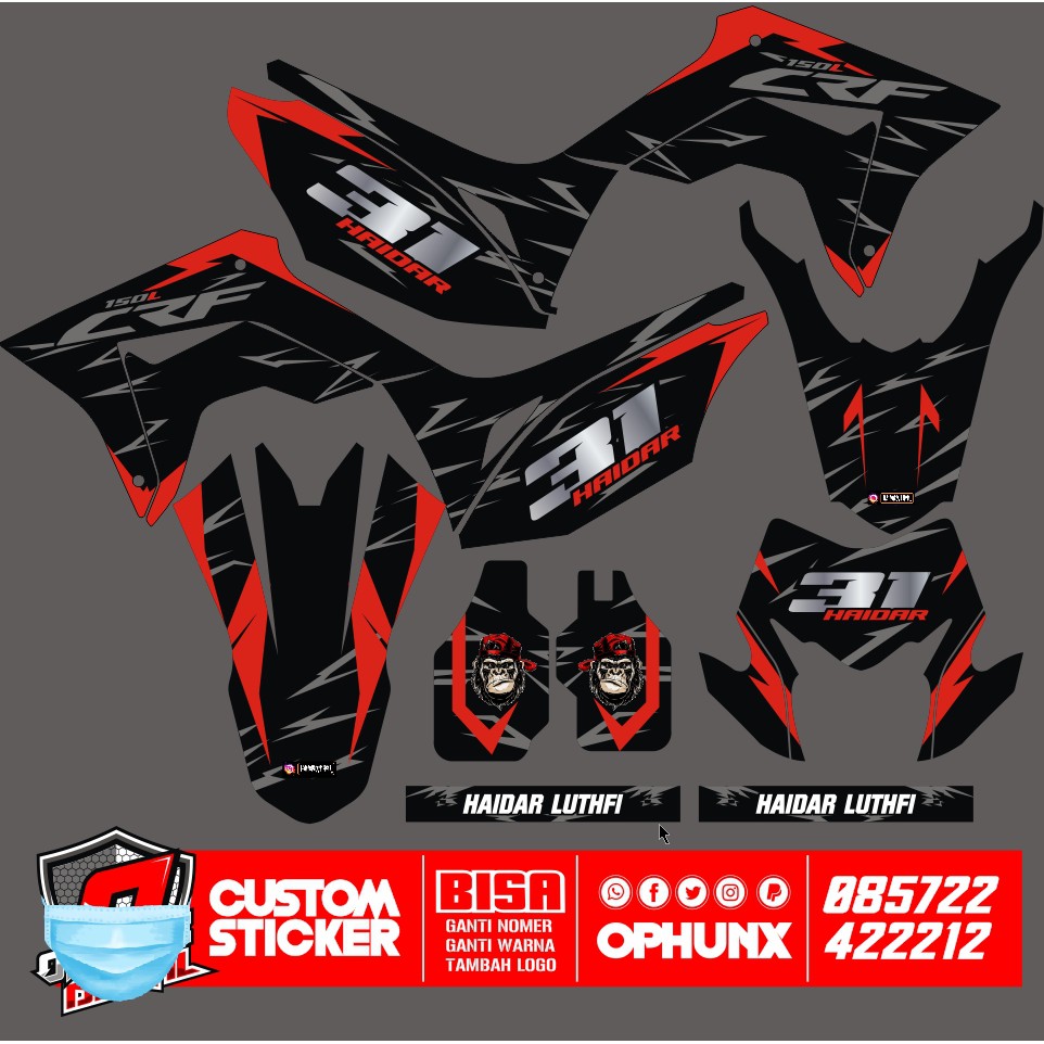 Stiker DECAL CUSTOM CRF 150 L Honda CRF Sticker (8)