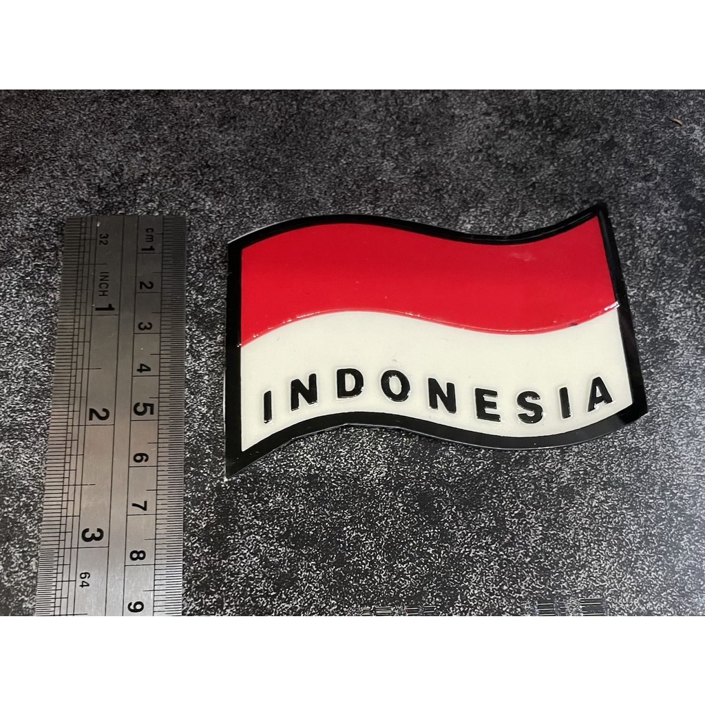 Sticker Bendera Indonesia (Berkibar) - Stiker Indonesia - Stiker Mobil Indonesia