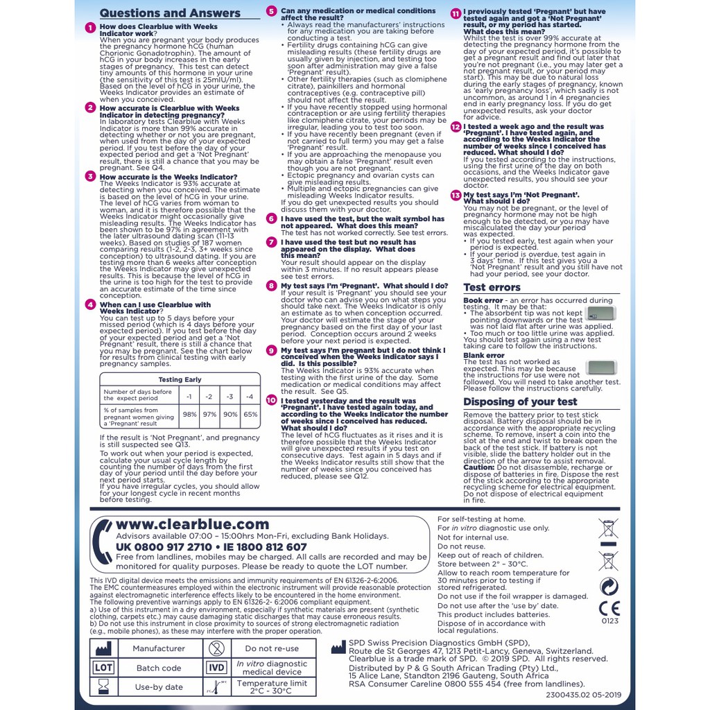 Clearblue Digital Pregnancy Test With Weeks Indicator