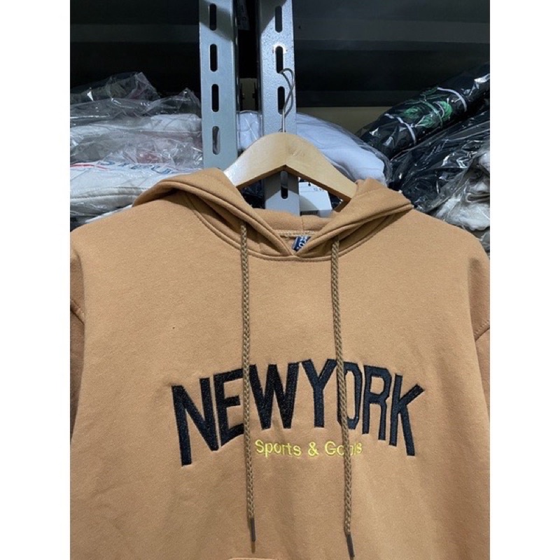 COD (6.6) Hoodie HnM New York Bordir Coklat Sweater Free Paperbag