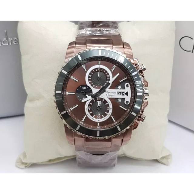 jam tangan alexandre christie ac6455 man brown 6455
