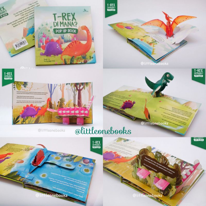 T-Rex Dimana? pop up book / buku pop up anak dinosaurus Trex / pop up dino / dinosaur pop up book