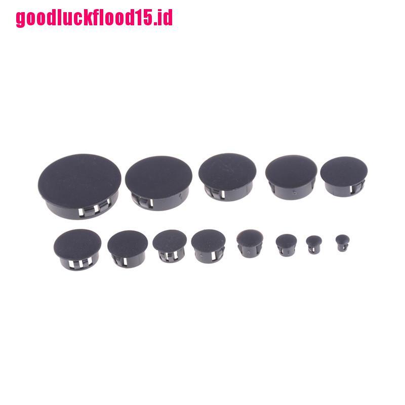 (LUCKID) 4pcs / lot Plug Penutup Ujung Pipa Bahan Plastik Warna Hitam