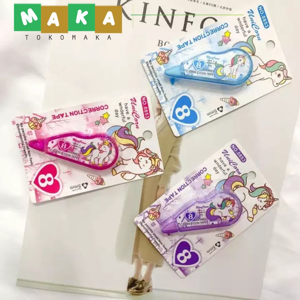 

correction tape unicorn tipe x unicorn tip x roll tipe x pita roll tape perlengkapan sekolah alat tulis kantor unik atk murah