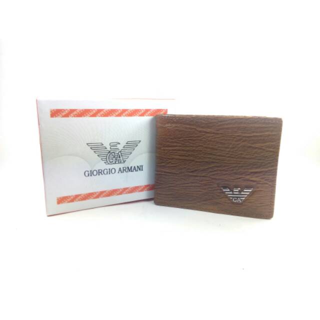 Dompet Pria GIORGIO ARMANI Kulit Asli Motif Urat Kayu