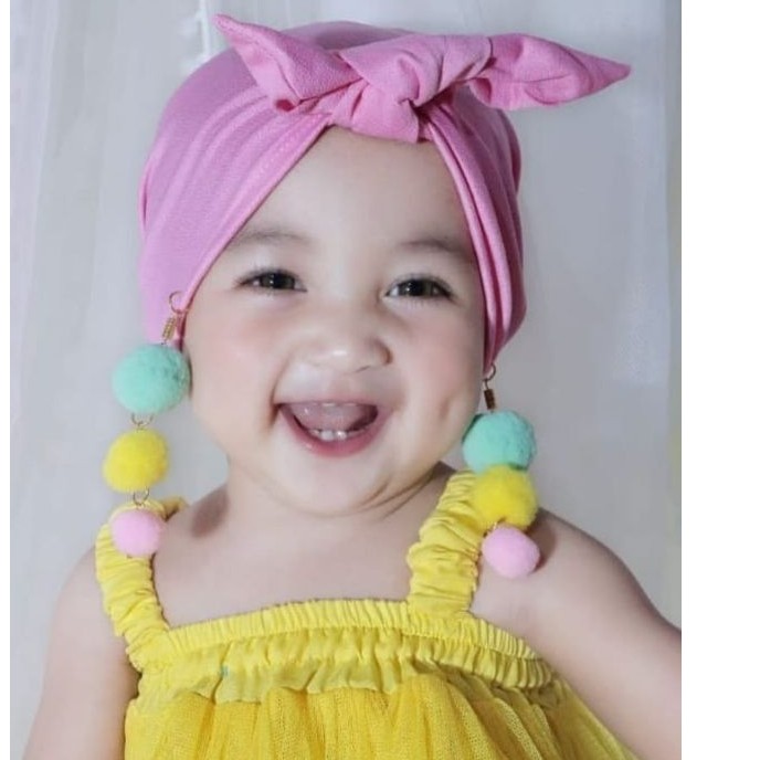 Turban anak Anting trio pom