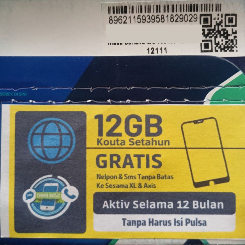 KARTU PERDANA XL MASA AKTIF 1 TAHUN GRATIS TELPON XL DAN XIS