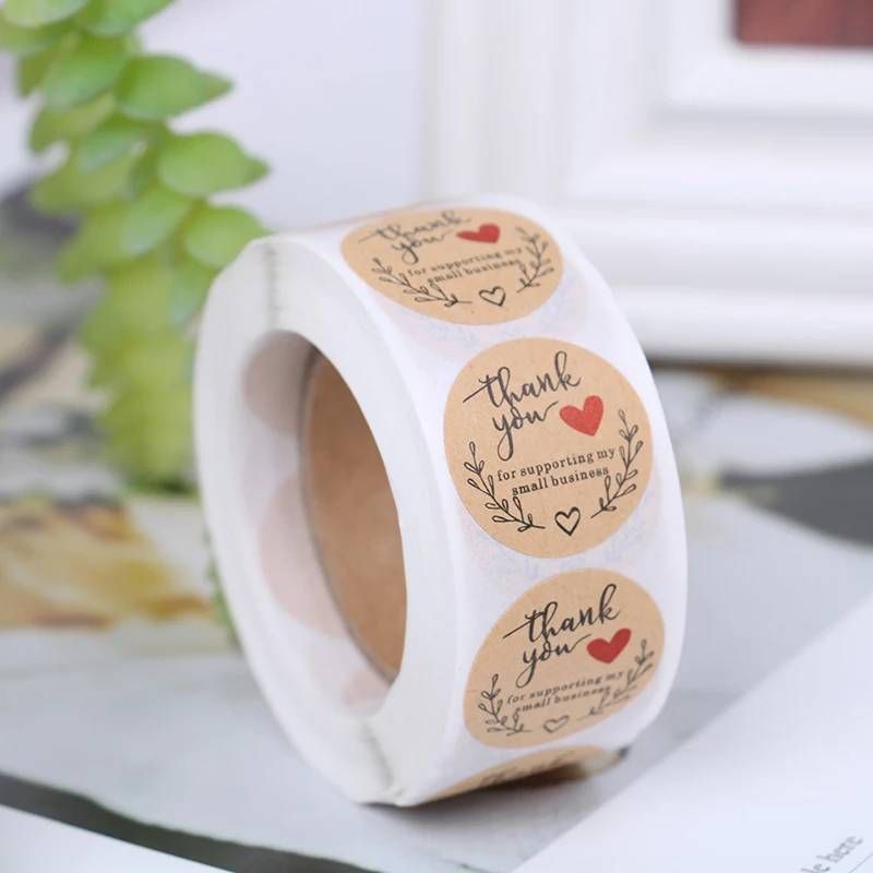 [100PCS] (Part 2) Sticker Label Thank You for Your Order Baked with Love Diameter 2,5cm-B