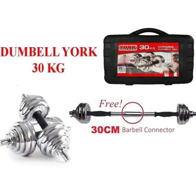 Dumbell York 30kg Chrome / Barbel 30kg / Dumbel Set 30 kg