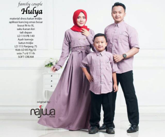 Baju Couple Muslim Bertiga Family - Baju Muslim Set Couple ...