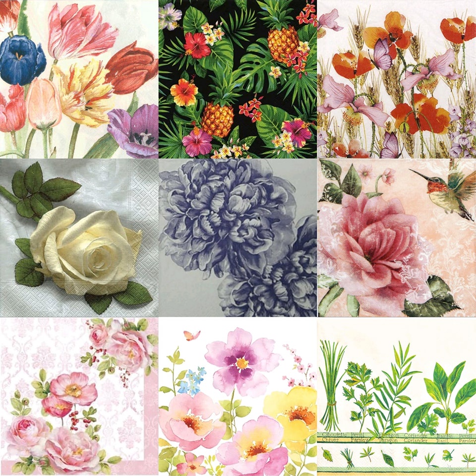 TISU NAPKIN DECOUPAGE EROPAH – Flower Motif U