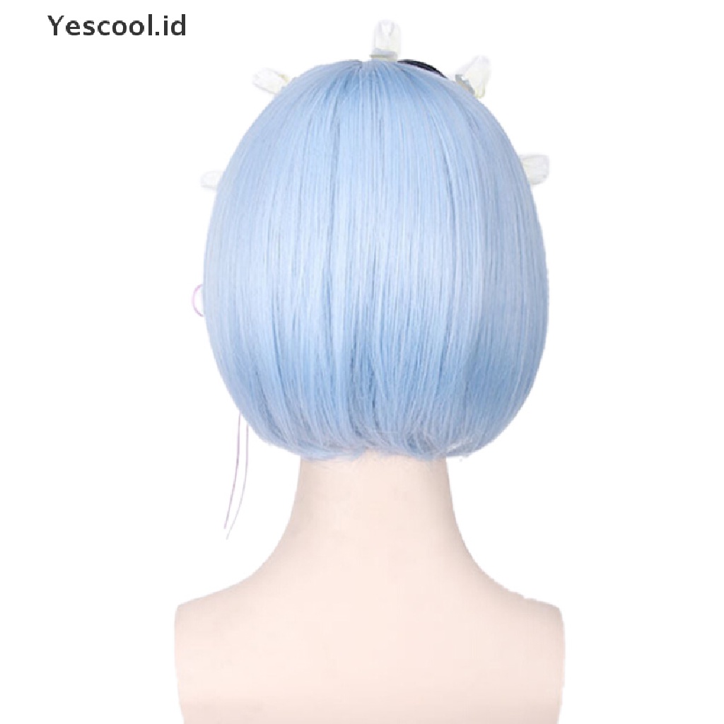 【Yescool】 Hajimeru Isekai Seikatsu Rem Ram Twins Blue Pink Cosplay Wig +Pins Party New .