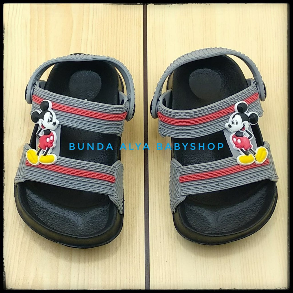 Sendal Anak Laki Laki Usia 2 Tahunan Kartun ABU Alas Karet - Sepatu Sandal Anak Cowok Karet Anti Slip Size 23 - 25