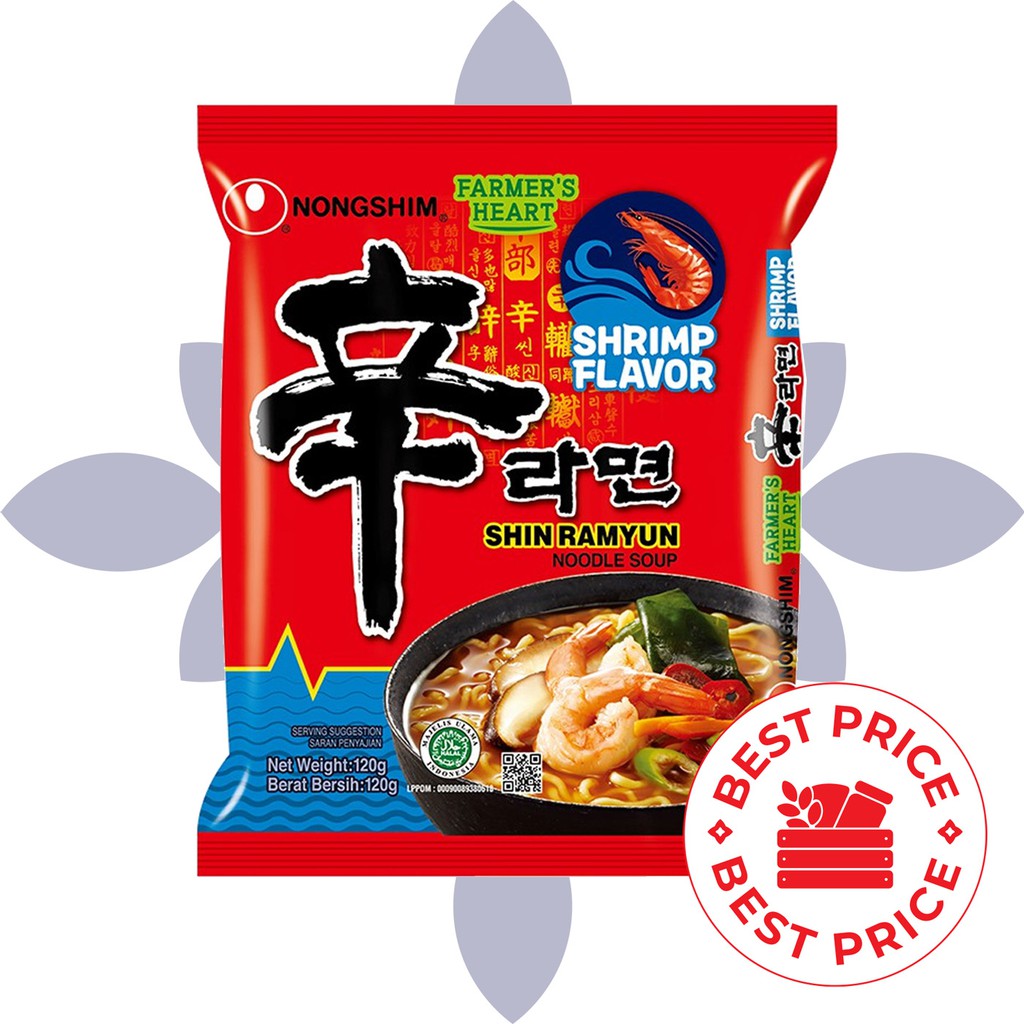 NONGSHIM - SHRIMP SHIN RAMYUN - 120 GR (MIE INSTAN KOREA)