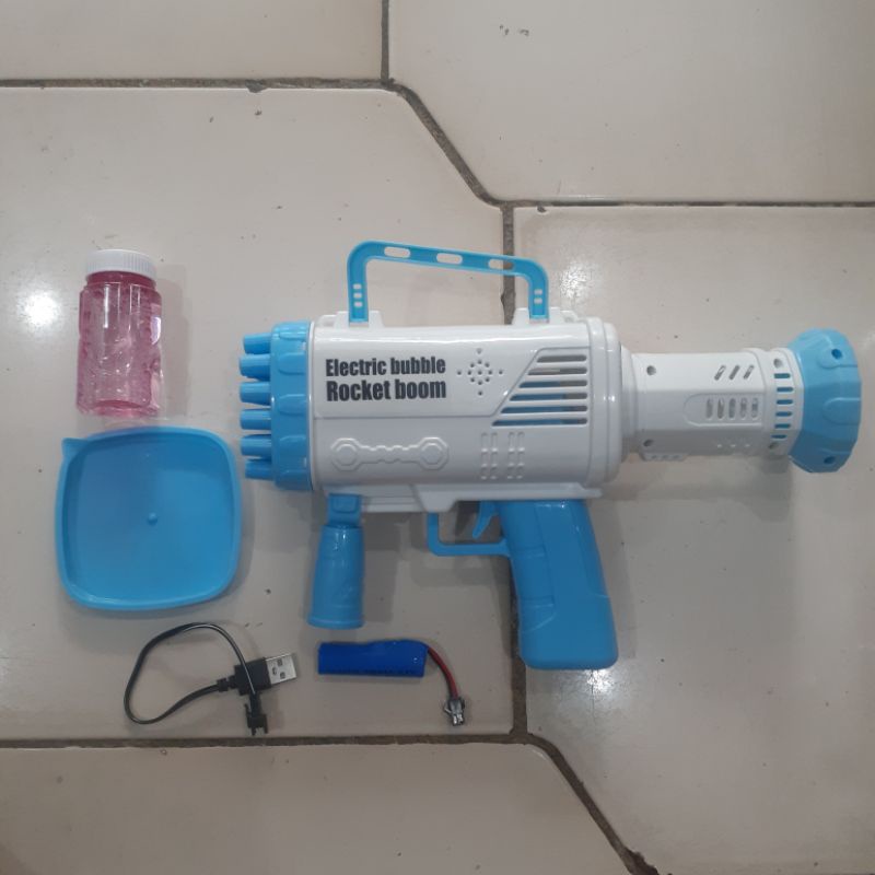 pistol buble gun basoka 32hole batre cash/tembak gelembung sabun/buble gun rocket boom batre cash/pistol galting buble/pistol buble dreams