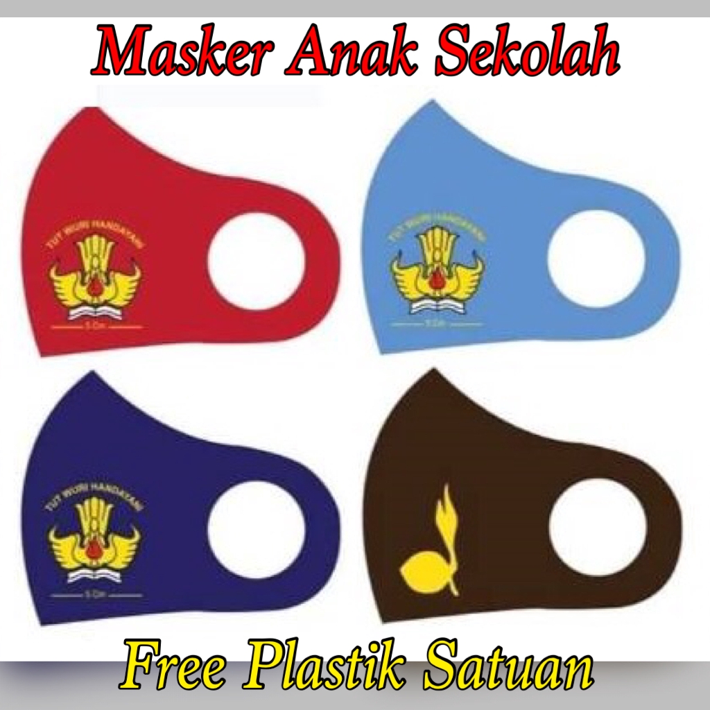 MASKER SCUBA ANAK SEKOLAH SD / SMP / SMA / PRAMUKA - MASKER KAIN CUCI ULANG