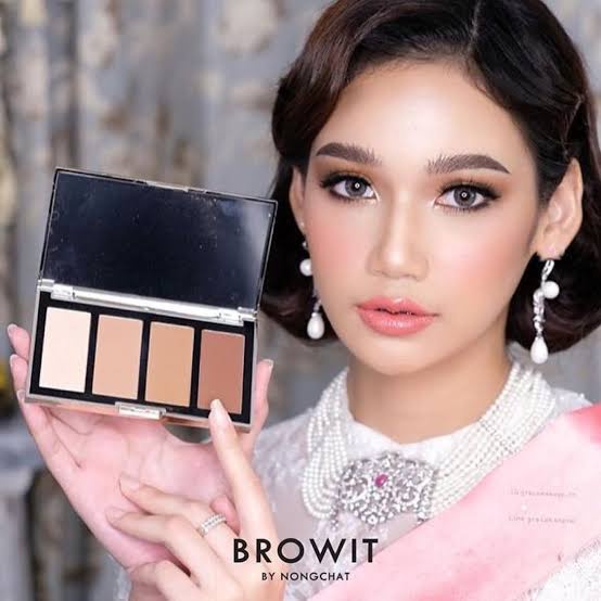 Browit Highlight And Contour Pro Palette By Nongchat/kosmetik/thailand/shading/shading wajah/shading pipi