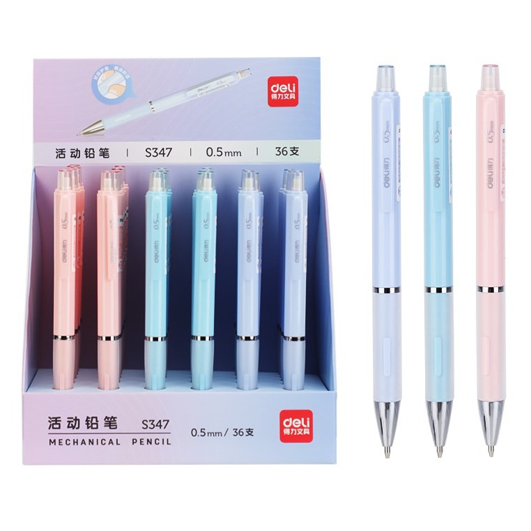 PENSIL MEKANIK CETEK CETREK DELI S347 0.5 MM WARNA PASTEL SOFT COLOUR MECHANIC PENCIL