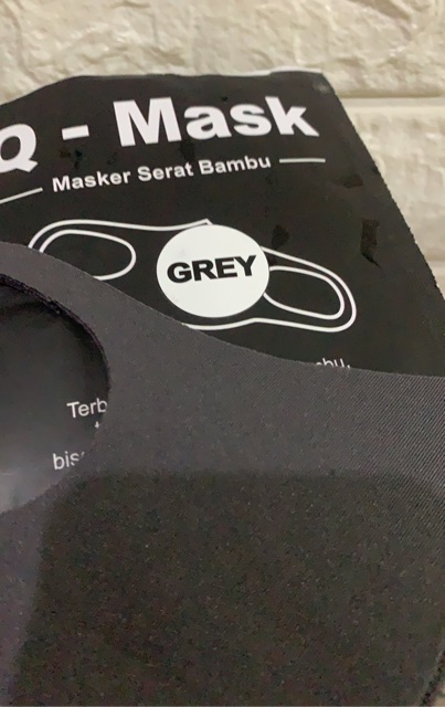 Q Masker Original/Garansi Uang kembali100% bahan serat Bambu Grey Navy Putih