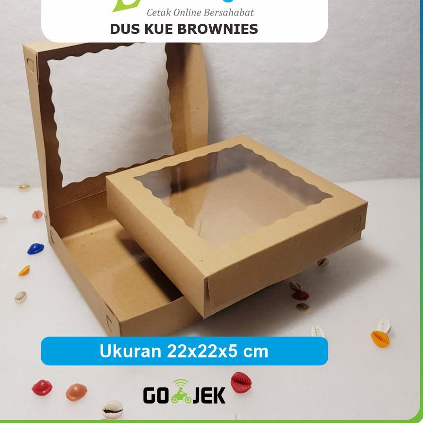 

Bagus Dus brownies/kue Kraft 350 Laminasi Uk. 22x22x5 cm KELIPATAN 16 pcs §✫✓