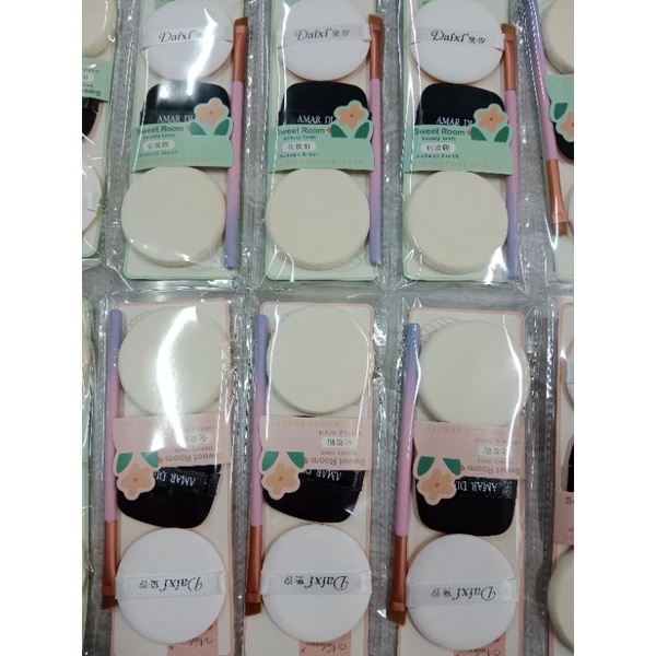 ALAT SET KOSMETIK KUAS MAKE UP SPONGE BEDAK SPONGE CUSION (spon Daixi)