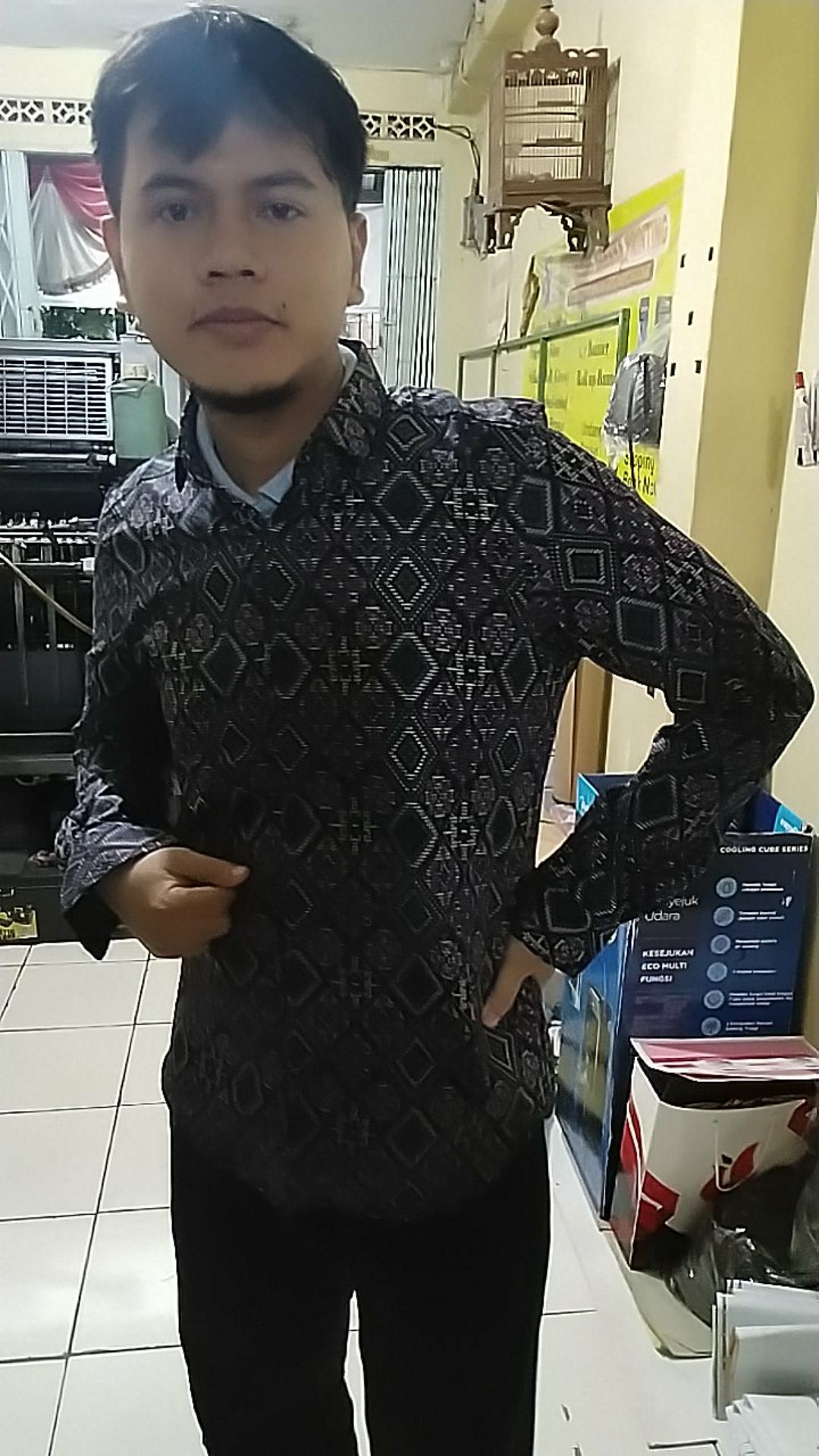 [ready Big Size] Babedo Kemeja Batik Pria Slim Fit Motif Diamond Premium Lengan Panjang