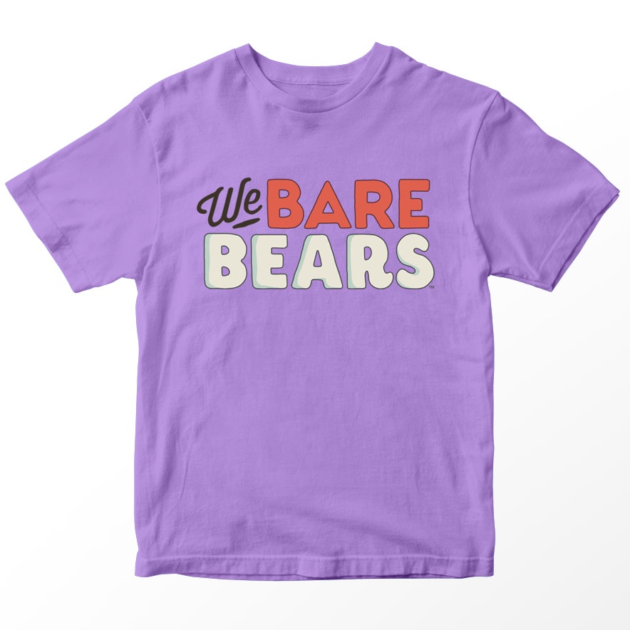 Jual Kaos We Bare Bears Anak Gambar We Bare Bears Logo, Warna Lilac