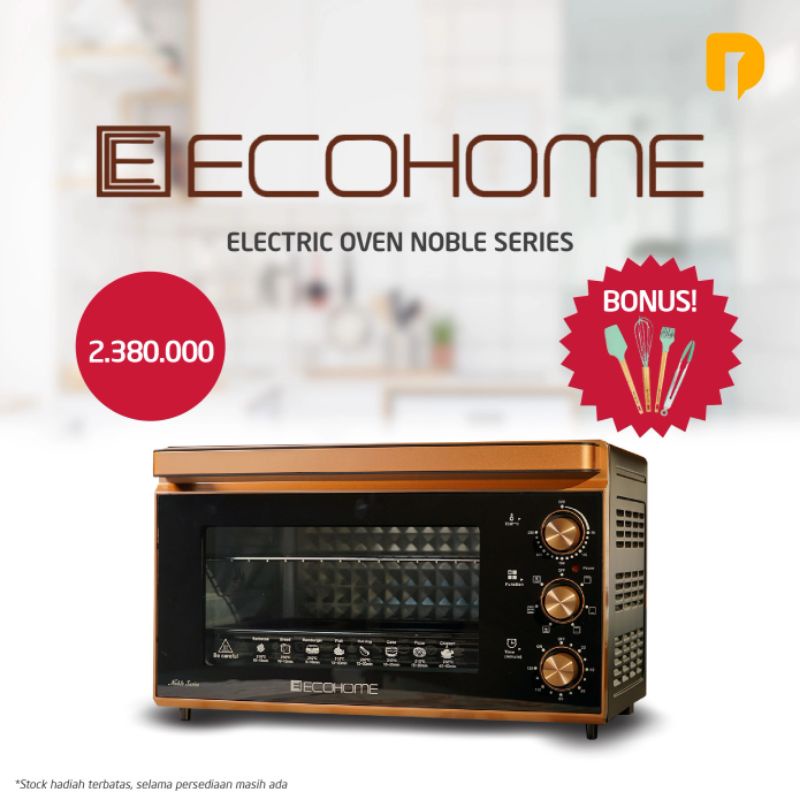 Ecohome Electric Oven Noble Series 48 L FREE Spatula
